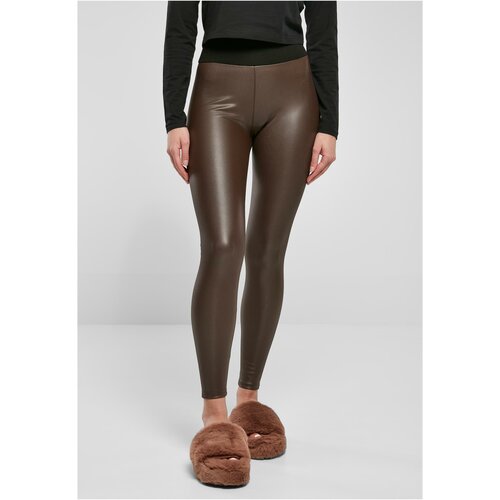 UC Curvy Ladies Faux Leather High Waist Leggings brown Slike