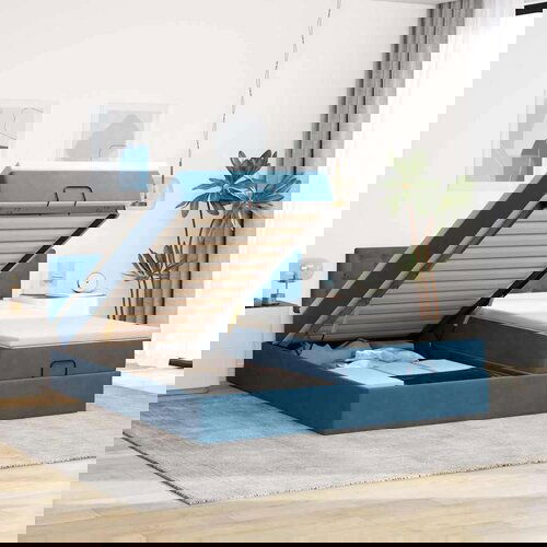  Okvir kreveta s madracima tamnoplavi 160x200cm baršunasti Cijene