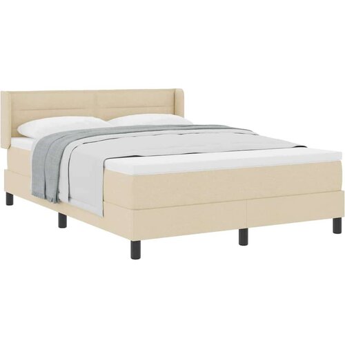 Box spring krevet s madracem Krema 190 x 140 cm Poliester Slike