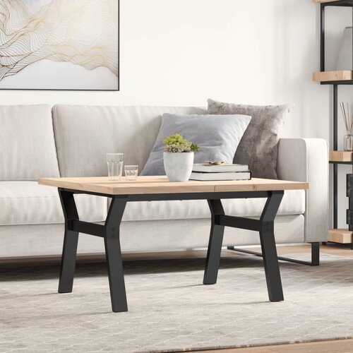 VidaXL Stolić za kavu Y-oblika 80x80x45 5 cm od borovine i željeza Slike