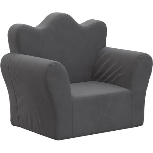  Dječja sofa antracit od mekanog pli&amp;scaron;a Slike
