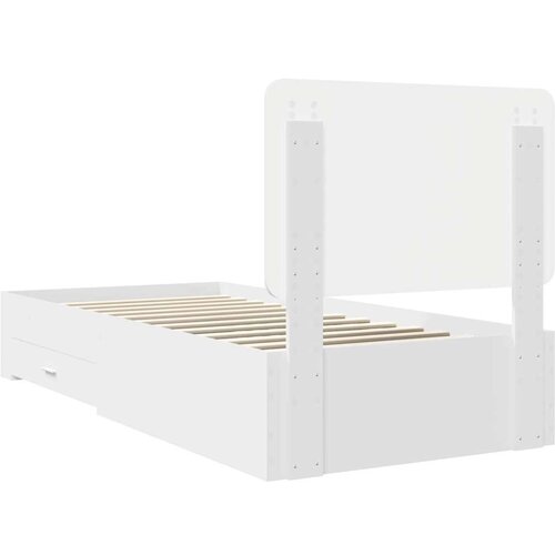  Okvir za krevet Bijelo 90 x 190 cm Konstruirano drvo Slike