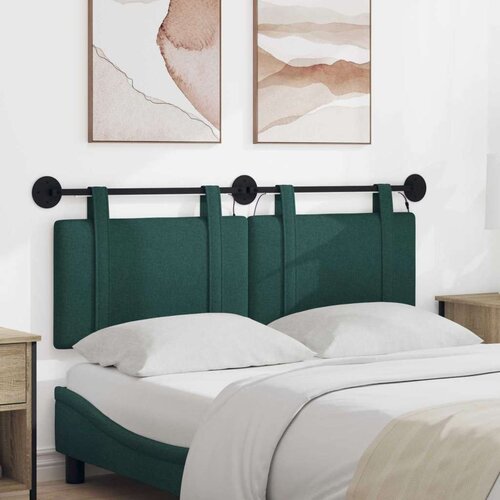  stensko vzglavje za posteljo, tekstil, 130 &amp;times; 55 &amp;times; 5cm, temno zelena, 3423912 Slike