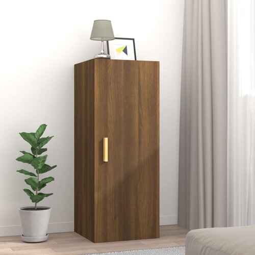 VidaXL Stenska omarica rjavi hrast 34,5x34x90 cm konstruiran les Slike