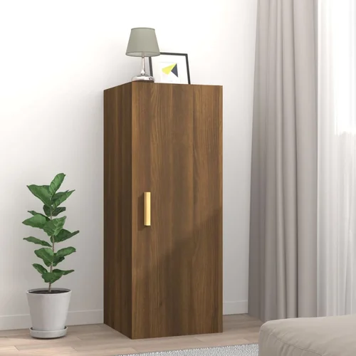 vidaXL Stenska omarica rjavi hrast 34,5x34x90 cm konstruiran les