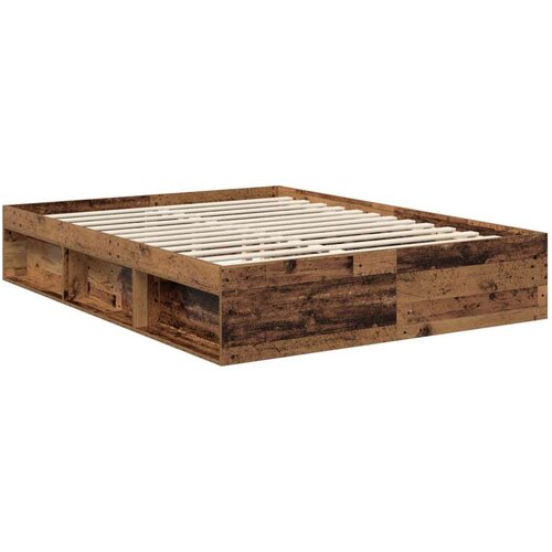  Okvir za krevet s uzglavljem Staro drvo 150 x 200 cm Slike