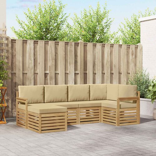  Set vanjskih sofa 6 pcs Bijela i bež 247 x 128,5 x 73 cm Cijene
