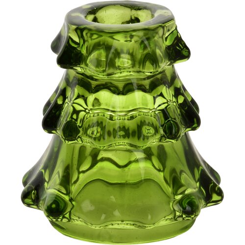 Mondex Svečnik steklo Santa Lila 7x7,5cm zelena 1kos, (5000349983) Slike