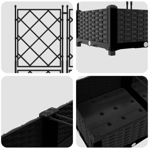  Vrtna saksija 2 pcs Crna 80 x 40 x 125,5 cm Plastika Slike