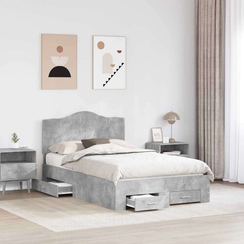  Okvir za krevet s uzglavljem Betonski sivi 135 x 190 cm Slike