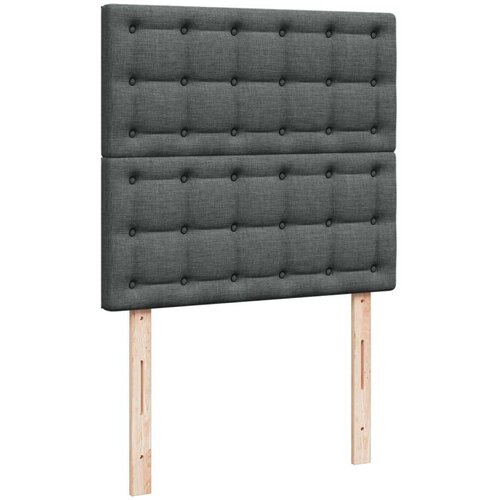 VidaXL Okvir kreveta s oprugama i madrac tamnosivi 80x200cm od tkanine Slike
