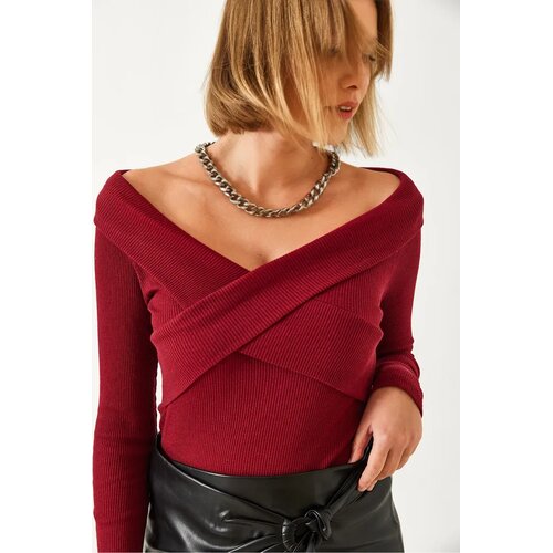 Bianco Lucci ženska bluza na duge rukave 60261056, bordo Cene
