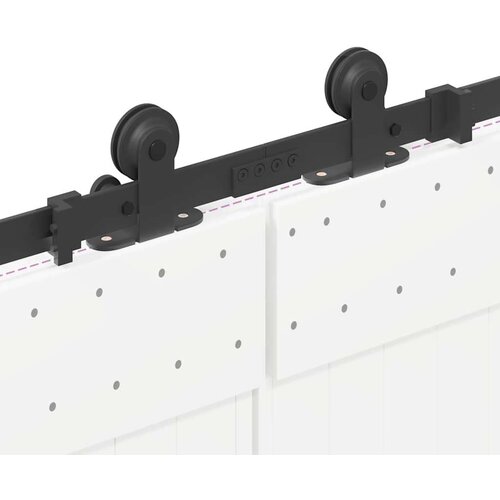 VidaXL Pribor za klizna vrata 152,5 cm čelični crni Slike