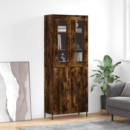 vidaXL Visoka komoda dimljeni hrast 69 5x34x180 cm konstruiranog drva Cene