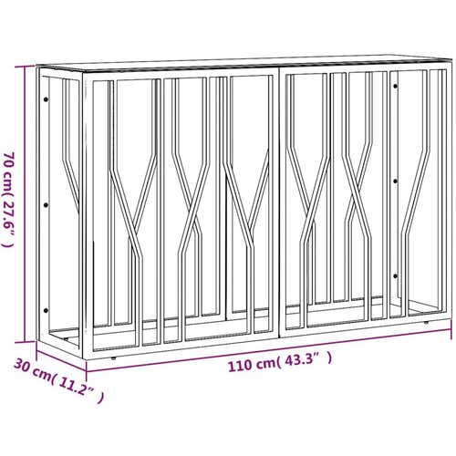 VidaXL Konzolni stol srebrni 110x30x70 cm nehrđajući čelik i staklo Slike