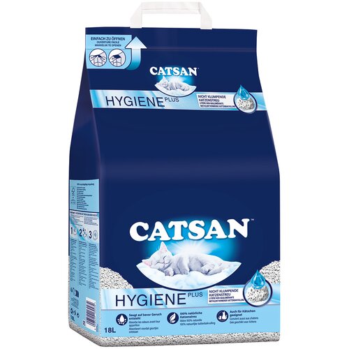 Catsan Hygiene plus pesek za mačke - Varčno pakiranje: 2 x 18 l Cijene