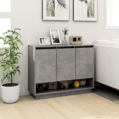 VidaXL Komoda siva boja betona 97 x 31 x 75 cm cm od iverice Slike