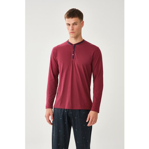 Dagi Pajama Set - Burgundy - Plain Slike