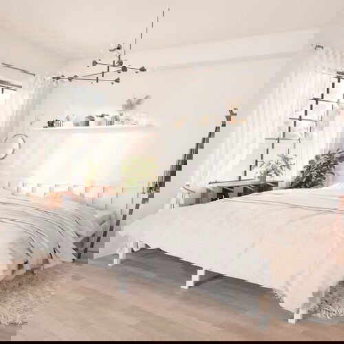 The Living Store Posteljni okvir bel iz trdne borovine 200x200 cm - Posteljni Okvir, (21530182) Cene