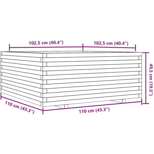 VidaXL Vrtna sadilica vo&amp;scaron;tano smeđe boje 110x110x49 5 cm od borovine Slike