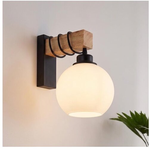 Brilagi Zidno svetlo WOOD GLASS 1xE27/60W/230V borovina/crna/bela Cene