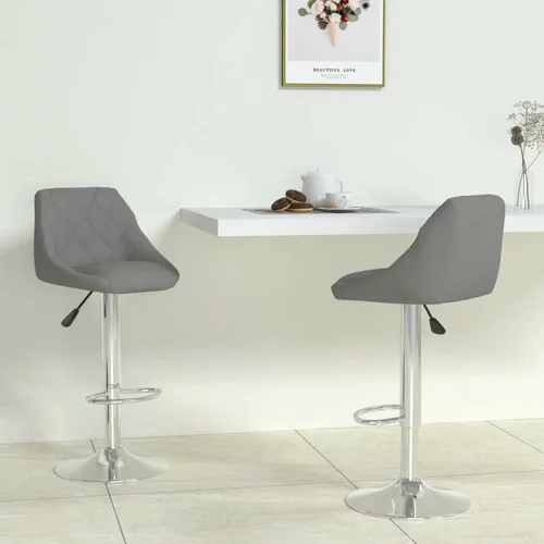  Barski stolčki 2 kosa sivo umetno usnje, (20700485)