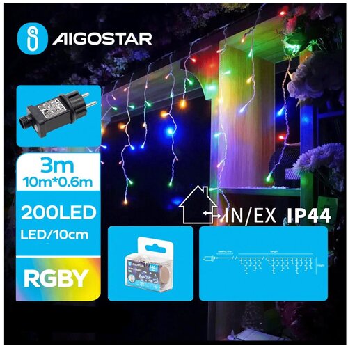 Aigostar LED spoljni božićni svetlosni niz 200xLED/8 funkcija 13x0,6m IP44 vi&amp;scaron;ebojno Slike