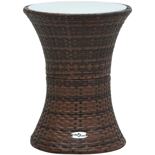vidaXL Vrtni bočni stolić u obliku bubnja smeđi od poliratana