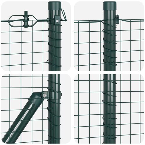 VidaXL Zavarena Mreža Ograde s 13 Stupova Zeleni 0.5x25 m Čelik Slike