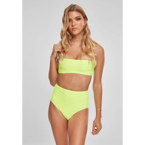 UC Ladies Women's High Waisted Bandeau Bikini Electric Lime