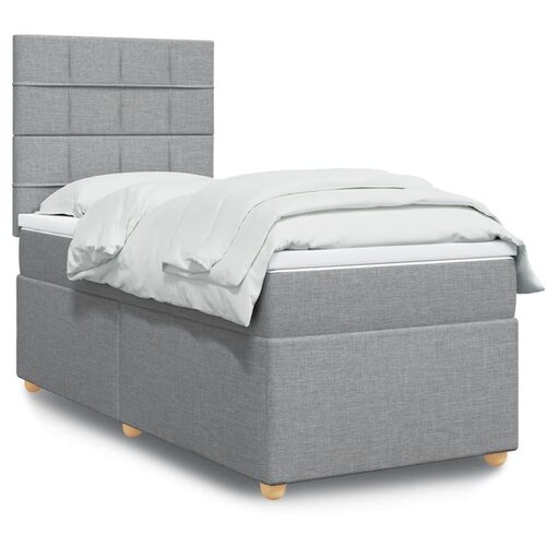 vidaXL Krevet s oprugama i madracem svjetlosivi 100x200 cm od tkanine Cijene