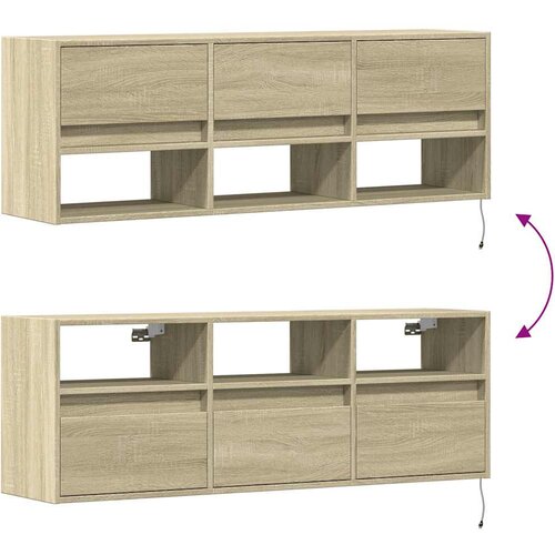  Zidni TV ormarić LED boja hrasta sonome 130 x 31 x 45 cm Slike