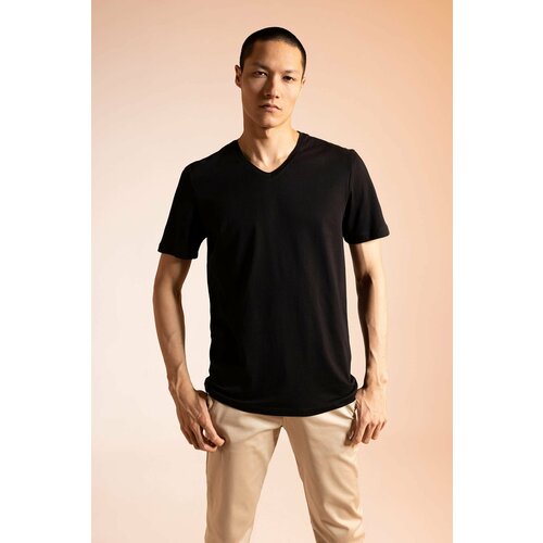 Defacto Slim Fit V-Neck Basic Short Sleeve T-Shirt Cene