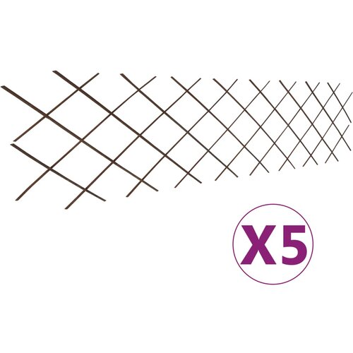 VidaXL Mrežaste ograje iz vrbe 5 kosov 180x60 cm Slike