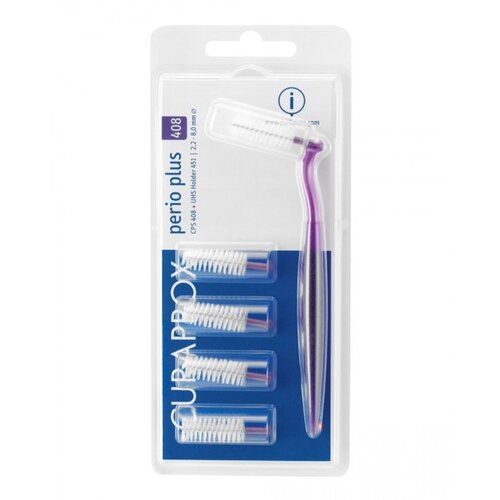 Curaprox CPS 408 Perio Plus Set medzobna &amp;scaron;četka CPS 408 Perio Refill 5 kos + držalo UHS Holder 451 1 kos Slike