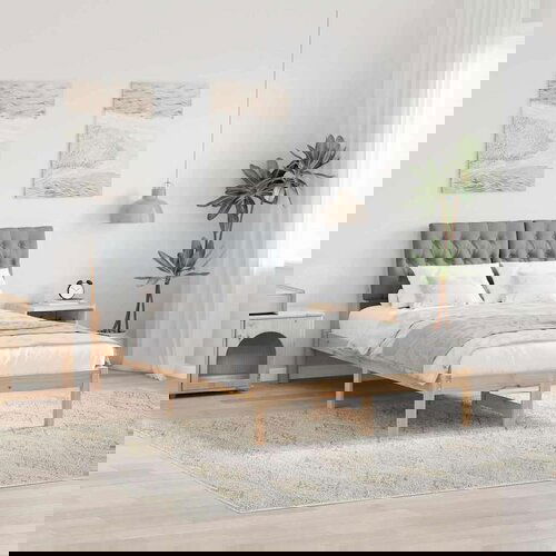 vidaXL Posteljni okvir z oblazinjenim vzglavjem Rjava 120 x 190 cm Cene