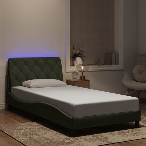  Okvir kreveta s LED-om bez madraca svjetlosivi 100x200 cm baršunasti Cene