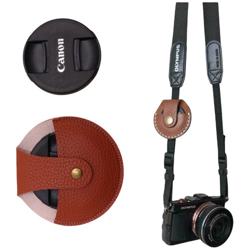 INF Za&scaron;čitni etui za pokrovček objektiva Canon, PU usnje Red S, (5000291787) Cene