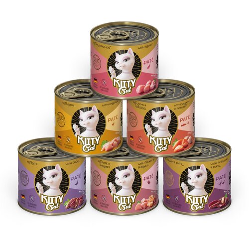  Ekonomično pakiranje Kitty Cat Adult Pate 24 x 200 g - Mje&scaron;ovito pakiranje II (6 vrsta) Cijene