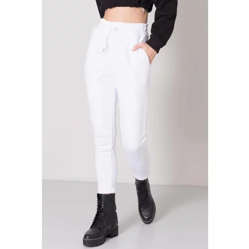 Fashion Hunters White BSL sweatpants with drawstring