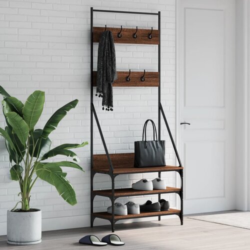 vidaXL Stalak za odjeću i cipele smeđa boja hrasta 72x34x184 cm Cijene