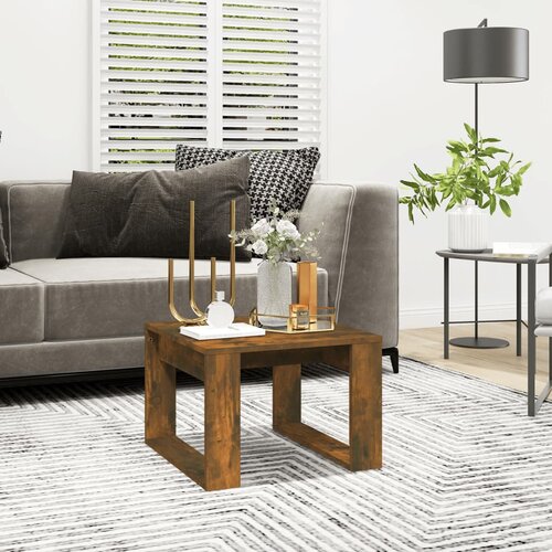 vidaXL Bočni stolić boja dimljenog hrasta 50x50x35cm konstruirano drvo Cijene