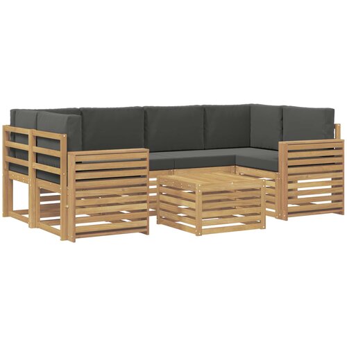  Set vanjskih sofa 7 kom. Bijela i antracit Poliester Slike