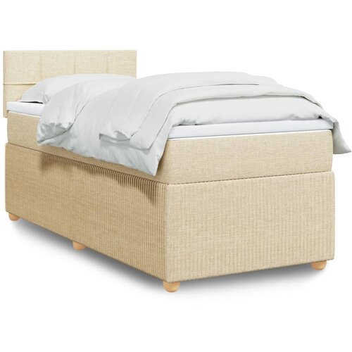 vidaXL Krevet s oprugama i madracem krem 90 x 190 cm od tkanine Cijene