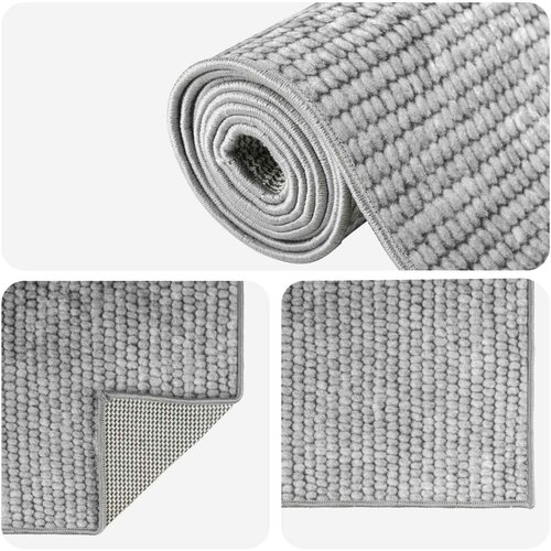  Tepih Siva 100 x 300 cm 100% poliester 3 mm Mogu se prati Slike