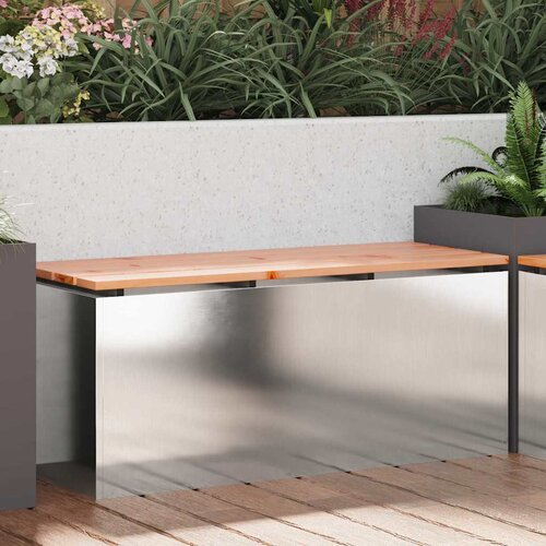 VidaXL Vrtna klop srebrna 100 x 40 x 43 cm Nerjaveče jeklo Slike