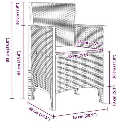 vidaXL 5-delna vrtna jedilna garnitura z blazinami Antracit Poly Rattan Cene