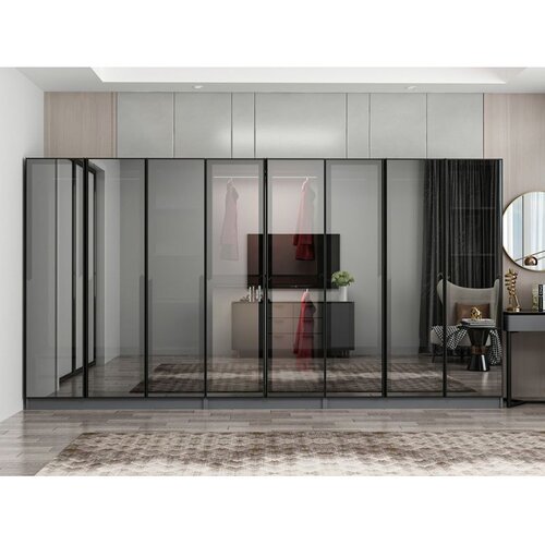Hanah home ormar sa reflektujućim staklom Nisa 20635, 360 cm, antracit Slike