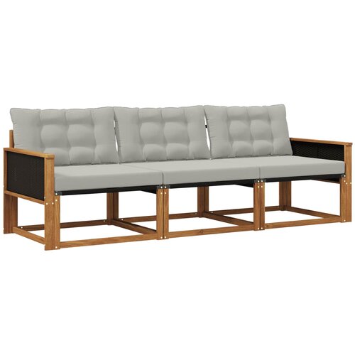 vidaXL Zunanja garnitura za sedenje 3 pcs Naravna in svetlo siva, (5000280120) Cene