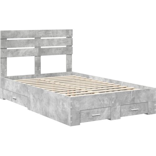  Krevetna konstrukcija s ladicama Betonski sivi 120 x 200 cm Slike